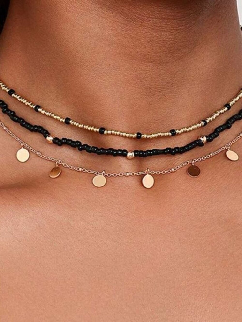Black Layered Necklace1586